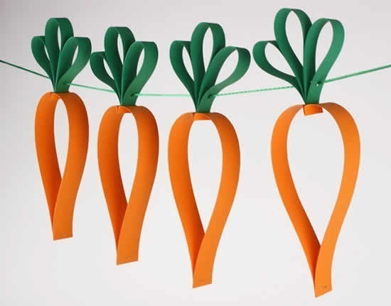 Guirlande de carottes en papier pour Pâques
