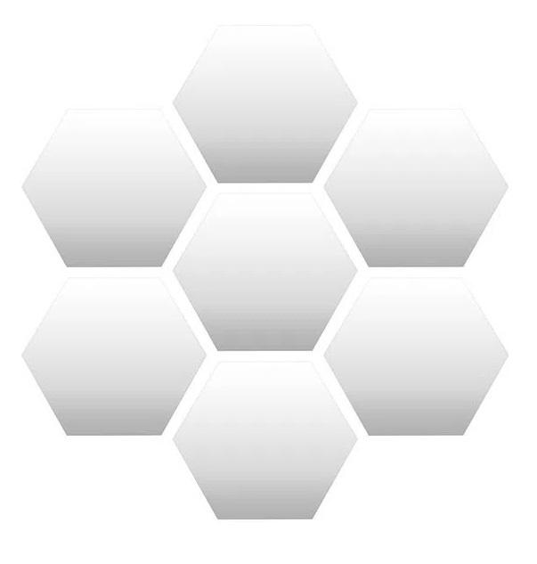 Miroirs en forme d'hexagone disposés en forme de nid d'abeille
