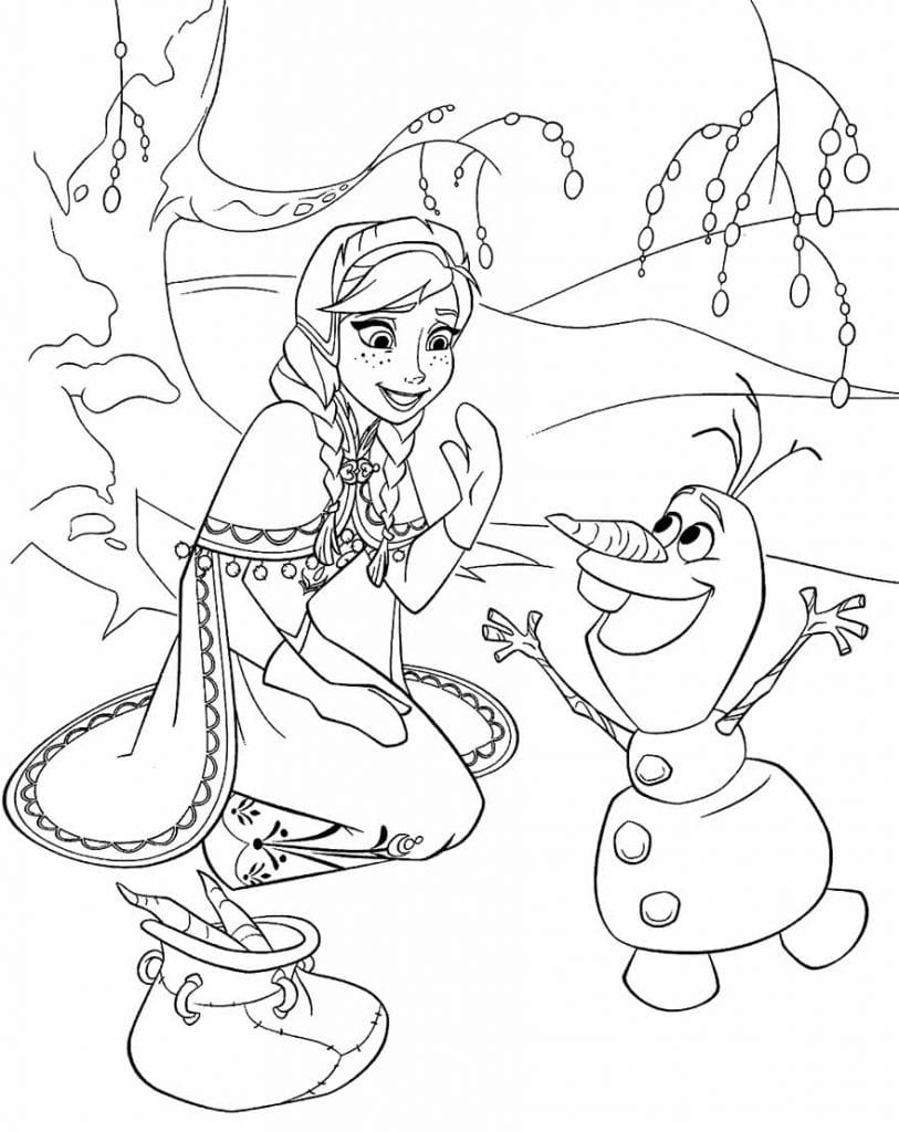 Coloriage Olaf et Frozen