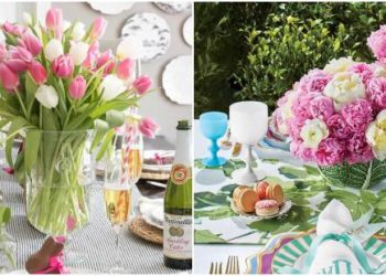 Arrangements floraux de table de Pâques