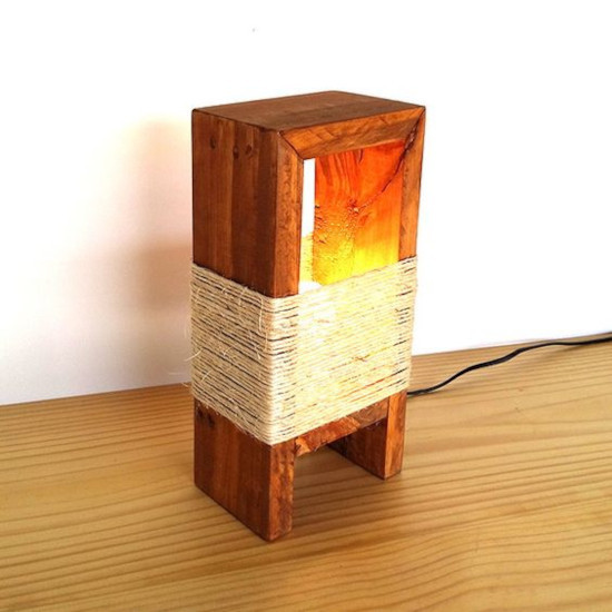 lampe de palette rustique avec sisal