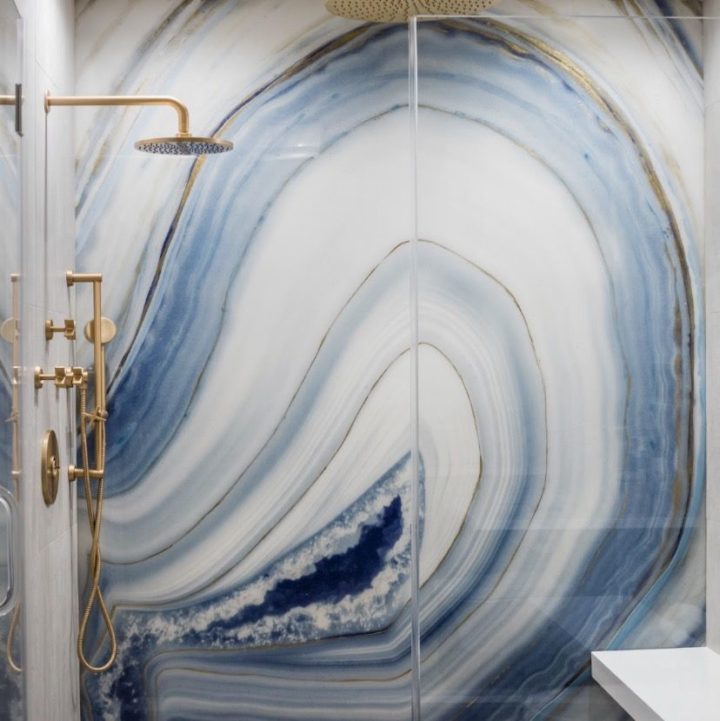 papier peint de salle de bain imperméable réaliste agate