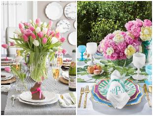 Arrangements floraux pour les tables de Pâques