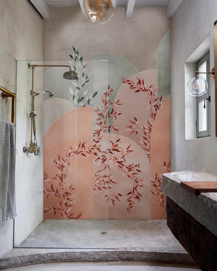 papier peint de salle de bain moderne