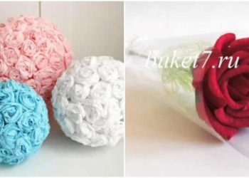 Fleur en papier crépon pour ornements et souvenirs