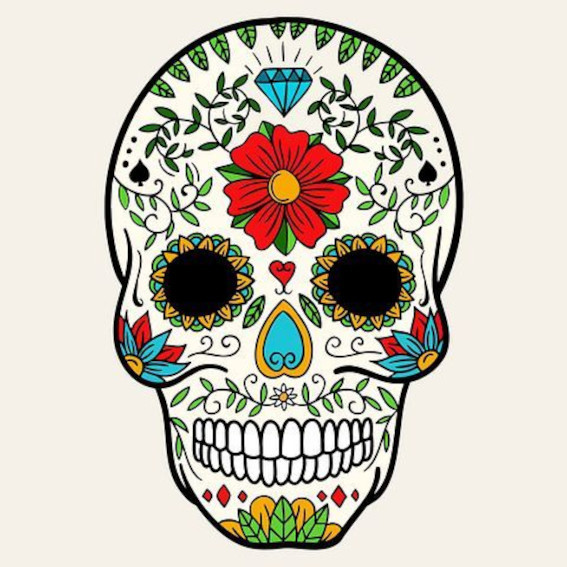 coloriage de crâne mexicain