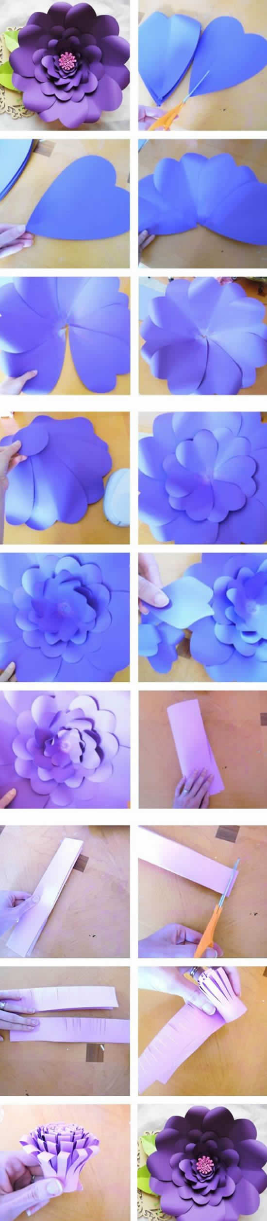 Belles fleurs en papier étape par étape