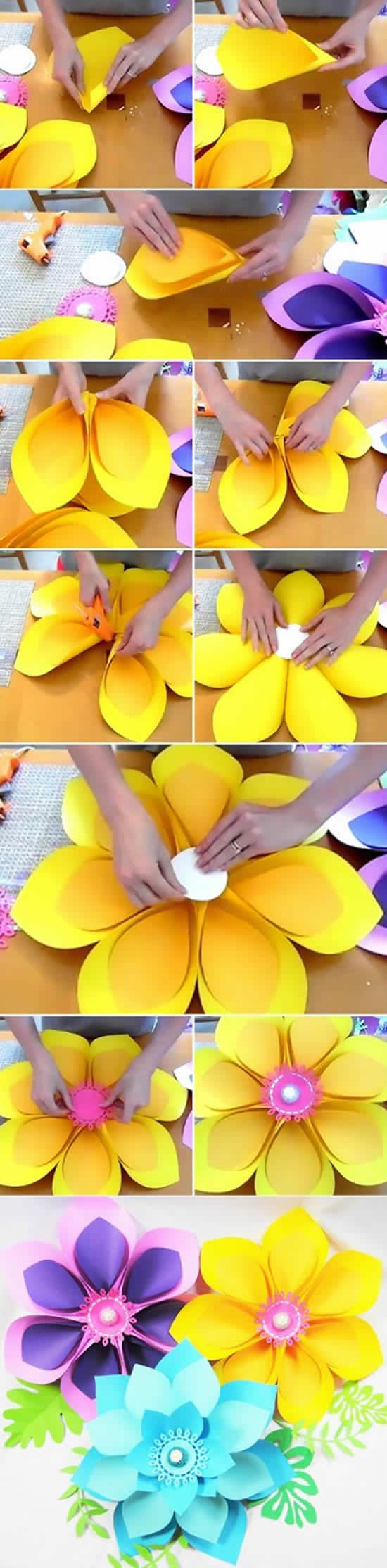 Décoration avec des fleurs en papier - Moules faciles