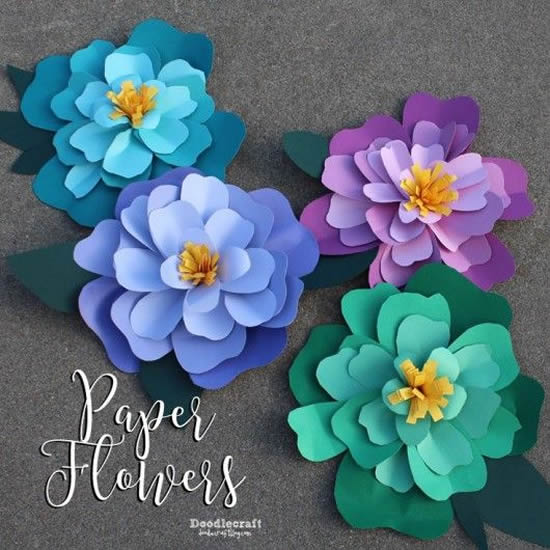 Fleurs en papier pour la décoration