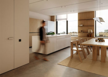 Les matériaux naturels et les tons chauds peuvent dégager un esprit moderne – PORTAL Apartment by OBRIY