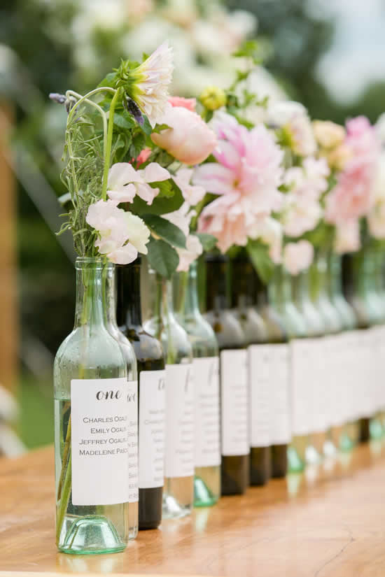 Belles bouteilles pour la décoration de mariage