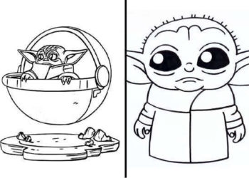 Coloriages de Baby Yoda – Mandalorien