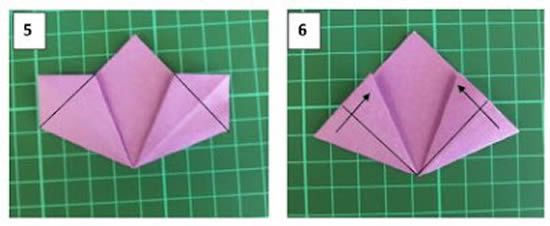 Processus de fabrication d'une fleur en origami