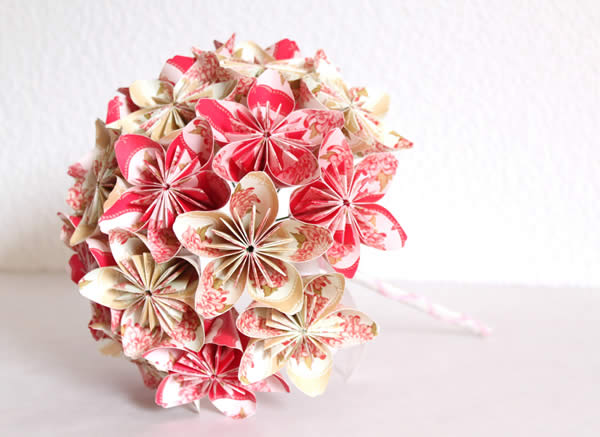 Bouquet de fleurs en origami