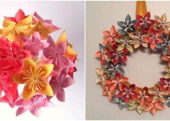 Fleur en origami pour une décoration pas à pas