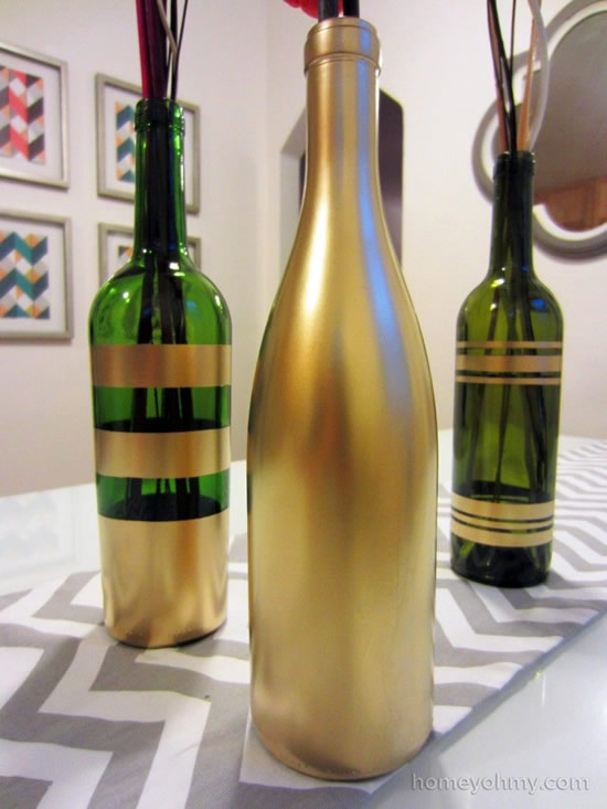 bouteilles en verre décorées