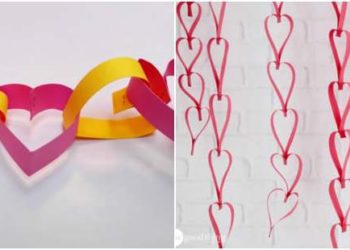 Chaîne de coeurs pour la décoration