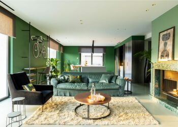 Projet d’intérieur de couleur verte par Flussocreativo Design Studio