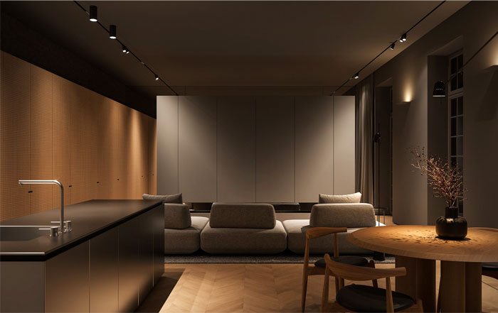 Projet de conception d'appartement Fog par Bezmirno Architects brouillard bezmirno architectes 1