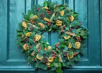 Comment accrocher une couronne de Noël à la porte ?
