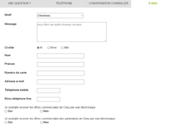 Comment contacter Oney par mail ?