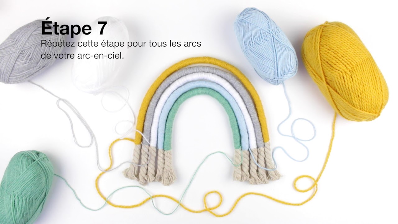 Comment faire un arc-en-ciel Macrame
