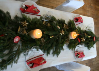 Comment faire un centre de table avec des branches de sapin ?