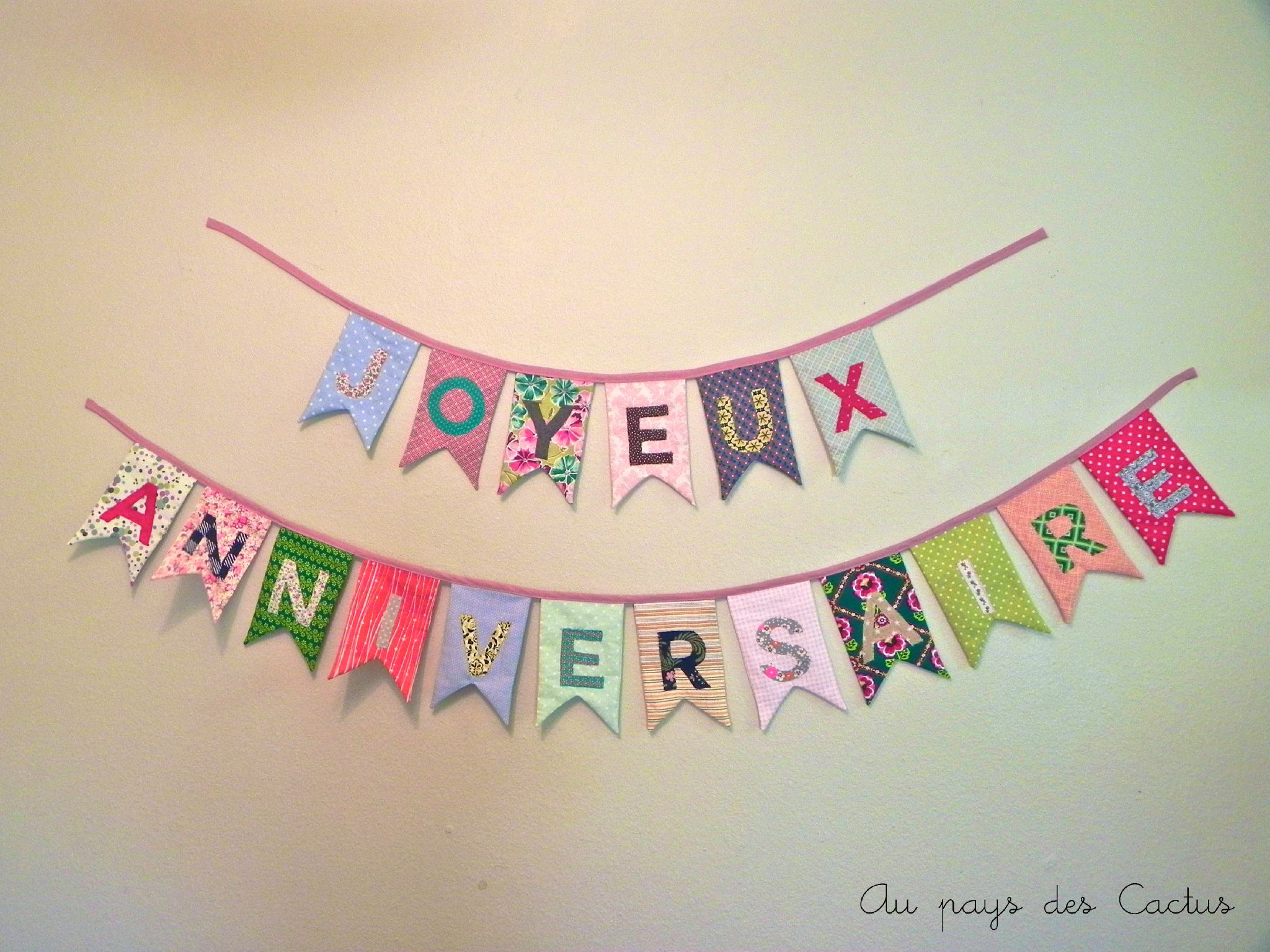 Banderole Joyeux Anniversaire Marguerite - Décoration Fête Enfant Guirlande Papier Coloré - Suspendue Mur Table