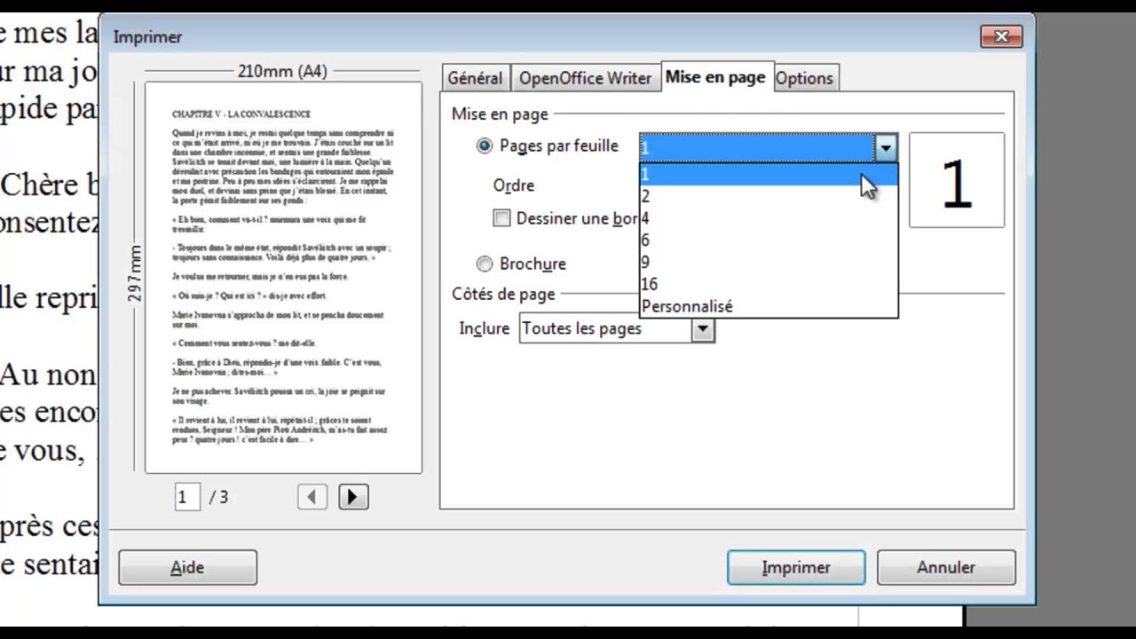 comment imprimer 4 pages sur une feuille