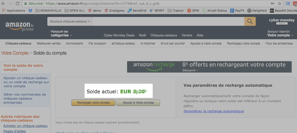 Comment utiliser le solde du compte Amazon