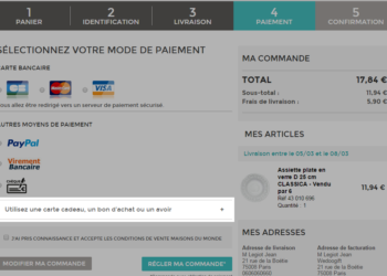 Comment utiliser un bon d'achat sur le site Maison du Monde ?