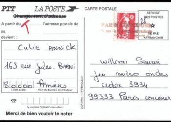 Où mettre l'adresse sur une carte postale ?