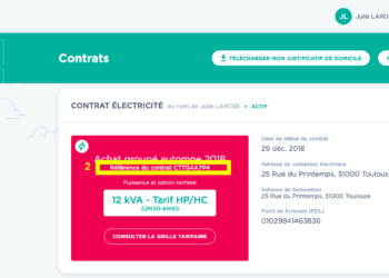 Où trouver numéro contrat Oney ?