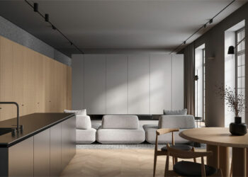 Projet de conception d’appartement Fog par Bezmirno Architects