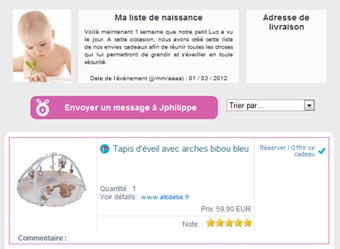 Quel mot mettre sur une liste de naissance ?