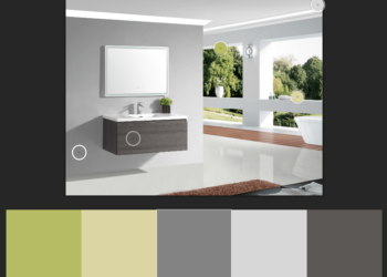 Quelle couleur avec du vert dans une salle de bain ?
