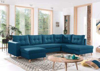 Quelle couleur de rideau pour un canapé bleu canard ?