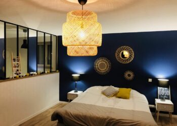 Quelle déco sur un mur bleu nuit ?