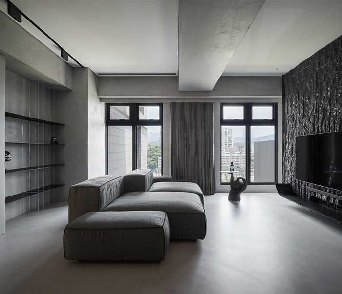 Intérieur d'appartement de couleur graphite par HOHO Design 5 1