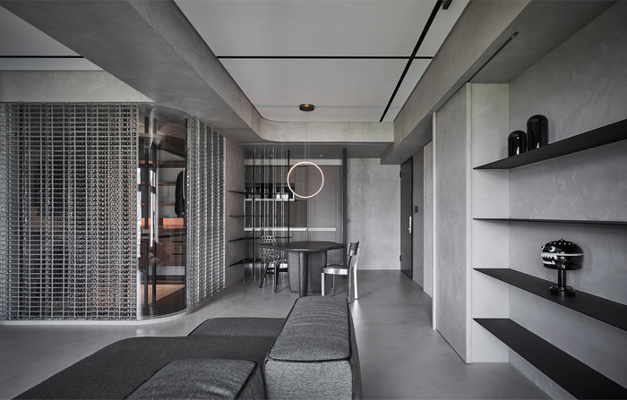 Intérieur d'appartement de couleur graphite par HOHO Design 2 1