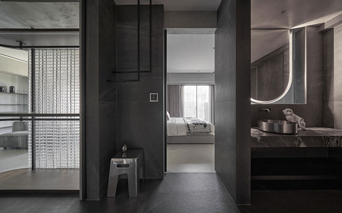 Intérieur d'appartement de couleur graphite par HOHO Design 9 1