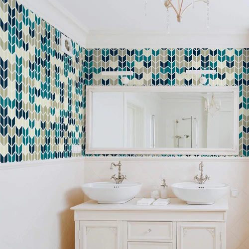 papier peint salle de bain bleu Papier peint moderne : avantages et inspirations pour la décoration