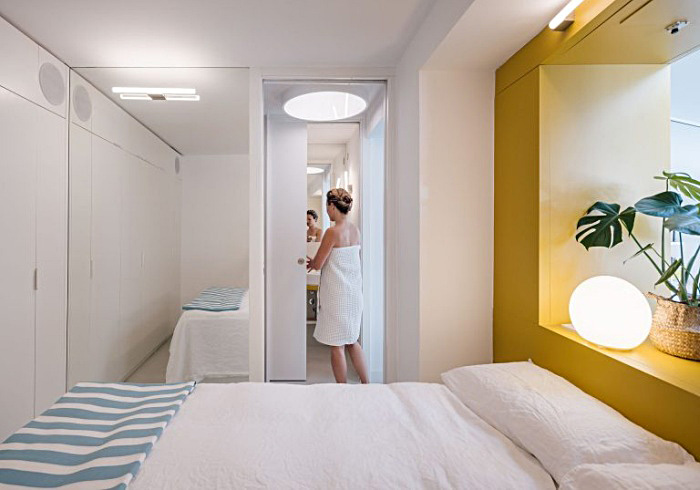 petit appartement design en blanc et jaune gon architects 022